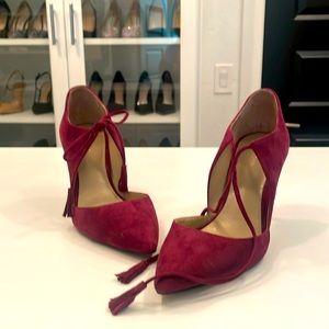 And Taylor Burgundy Suede Pumps Size 7